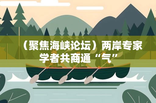 （聚焦海峡论坛）两岸专家学者共商通“气”