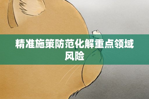 精准施策防范化解重点领域风险