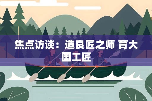 焦点访谈：造良匠之师 育大国工匠