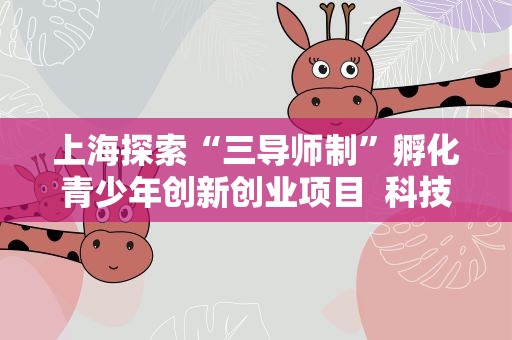 上海探索“三导师制”孵化青少年创新创业项目 科技成果集中亮相