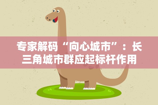 专家解码“向心城市”：长三角城市群应起标杆作用