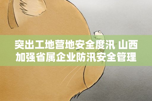 突出工地营地安全度汛 山西加强省属企业防汛安全管理工作