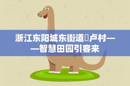 浙江东阳城东街道寀卢村——智慧田园引客来