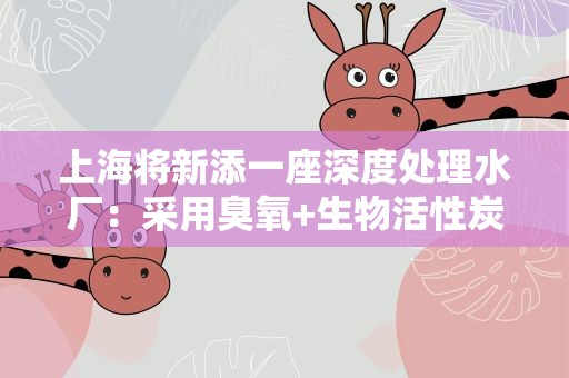 上海将新添一座深度处理水厂：采用臭氧+生物活性炭工艺