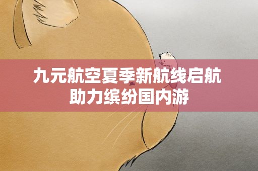 九元航空夏季新航线启航 助力缤纷国内游