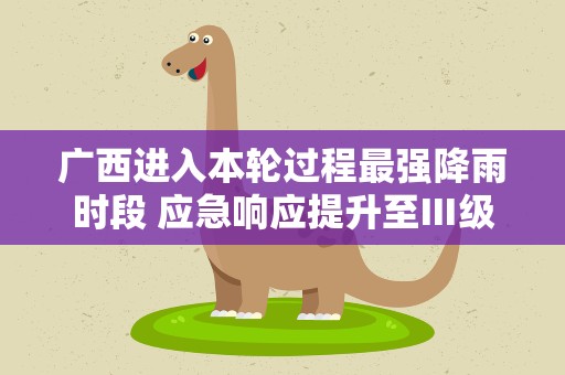 广西进入本轮过程最强降雨时段 应急响应提升至Ⅲ级