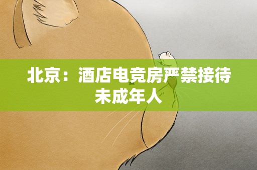 北京：酒店电竞房严禁接待未成年人