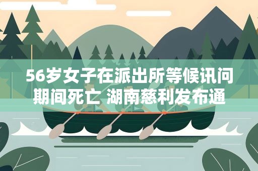 56岁女子在派出所等候讯问期间死亡 湖南慈利发布通报 56岁女子在派出所等候讯问期间死亡 湖南慈利发布通报