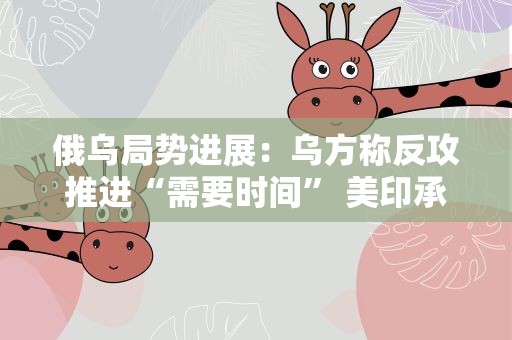 俄乌局势进展：乌方称反攻推进“需要时间” 美印承诺向乌提供人道主义援助