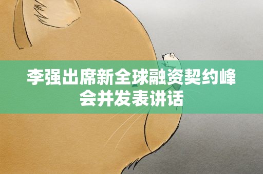 李强出席新全球融资契约峰会并发表讲话