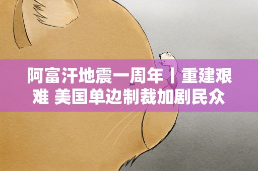阿富汗地震一周年丨重建艰难 美国单边制裁加剧民众痛苦