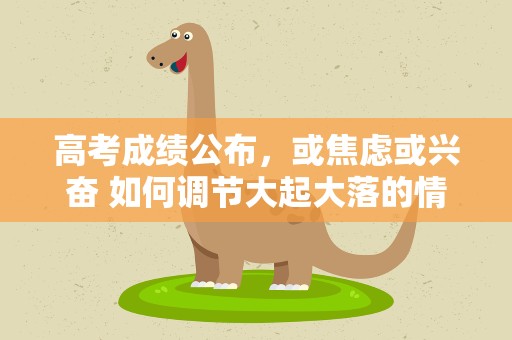 高考成绩公布，或焦虑或兴奋 如何调节大起大落的情绪