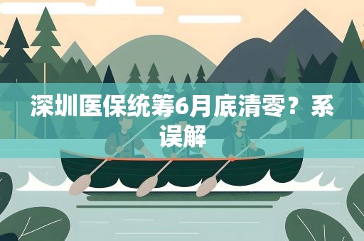深圳医保统筹6月底清零？系误解