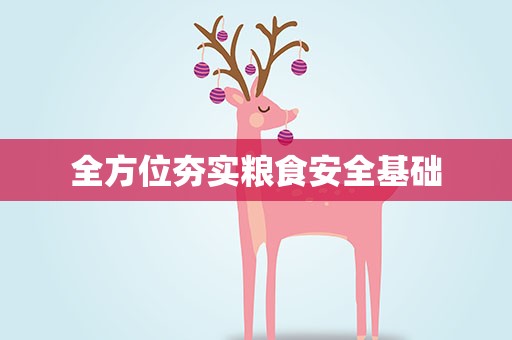 全方位夯实粮食安全基础