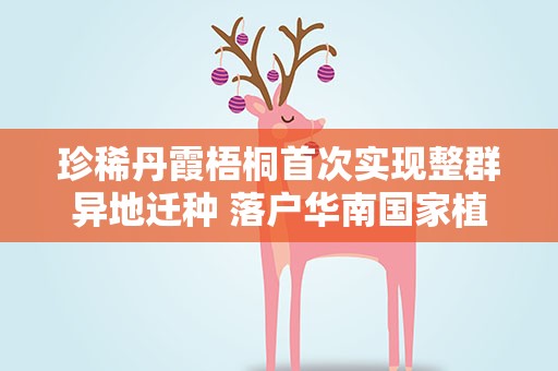 珍稀丹霞梧桐首次实现整群异地迁种 落户华南国家植物园