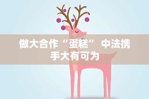 做大合作“蛋糕” 中法携手大有可为