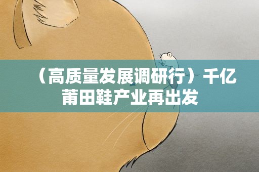（高质量发展调研行）千亿莆田鞋产业再出发