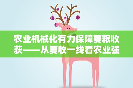 农业机械化有力保障夏粮收获——从夏收一线看农业强国建设之一