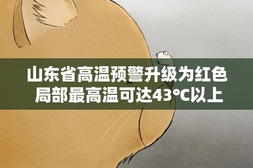 山东省高温预警升级为红色 局部最高温可达43℃以上