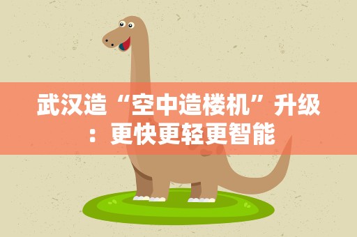 武汉造“空中造楼机”升级：更快更轻更智能