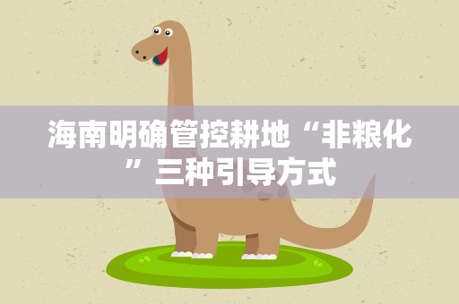 海南明确管控耕地“非粮化”三种引导方式