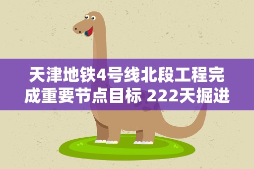 天津地铁4号线北段工程完成重要节点目标 222天掘进零事故