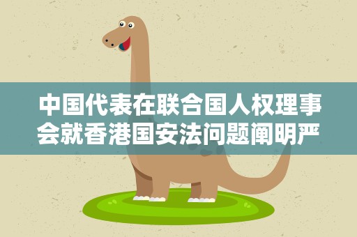 中国代表在联合国人权理事会就香港国安法问题阐明严正立场