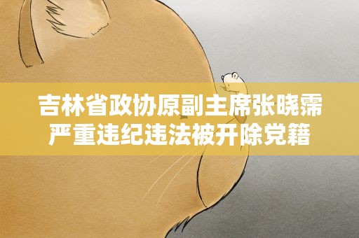 吉林省政协原副主席张晓霈严重违纪违法被开除党籍