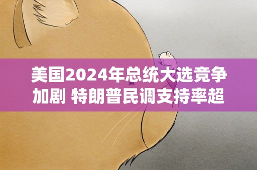 美国2024年总统大选竞争加剧 特朗普民调支持率超拜登