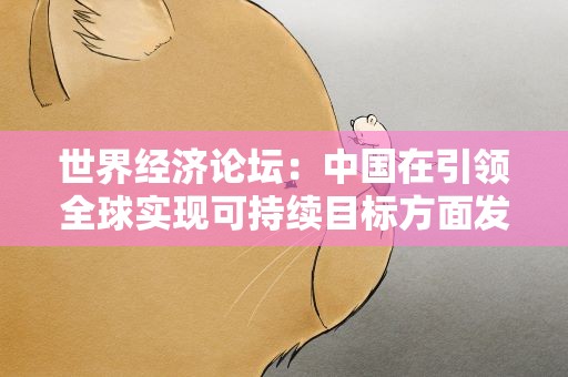 世界经济论坛：中国在引领全球实现可持续目标方面发挥关键作用