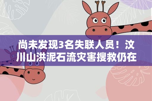 尚未发现3名失联人员！汶川山洪泥石流灾害搜救仍在进行