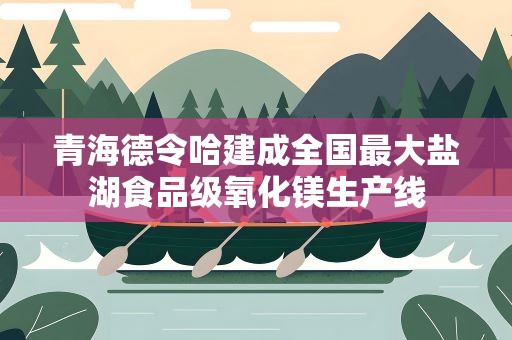 青海德令哈建成全国最大盐湖食品级氧化镁生产线