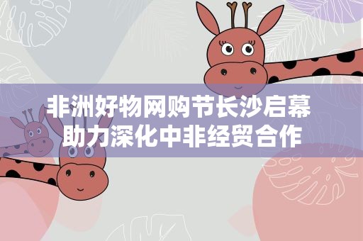 非洲好物网购节长沙启幕 助力深化中非经贸合作