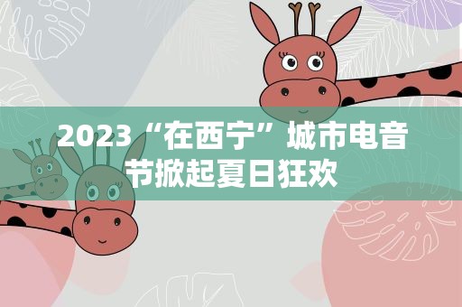 2023“在西宁”城市电音节掀起夏日狂欢