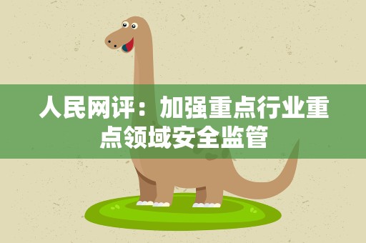 人民网评：加强重点行业重点领域安全监管