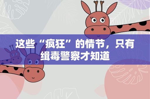 这些“疯狂”的情节，只有缉毒警察才知道