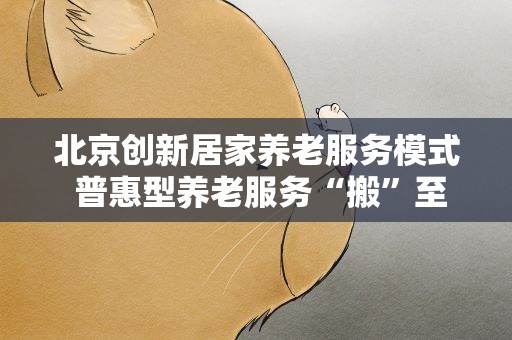 北京创新居家养老服务模式 普惠型养老服务“搬”至家中