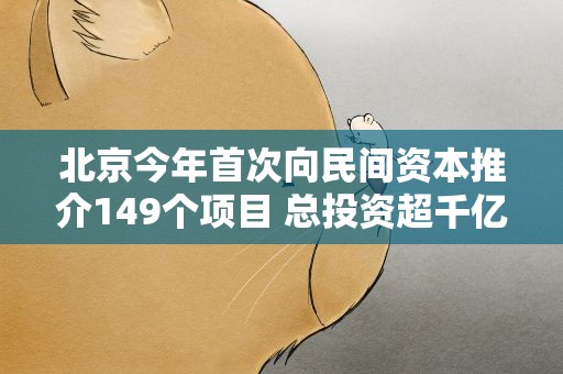 北京今年首次向民间资本推介149个项目 总投资超千亿元