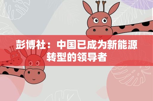 彭博社：中国已成为新能源转型的领导者