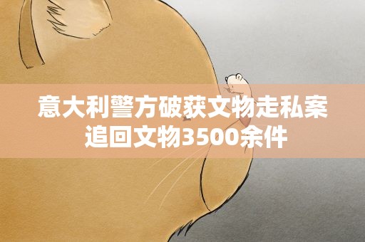 意大利警方破获文物走私案 追回文物3500余件