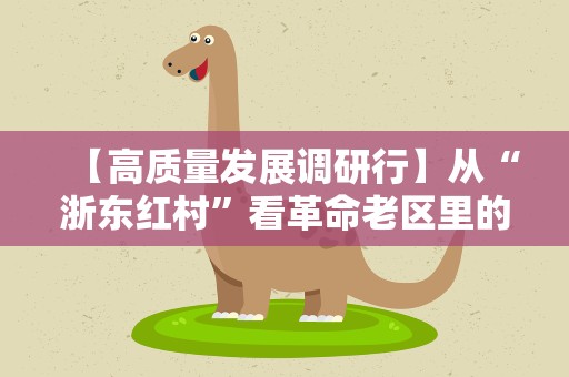 【高质量发展调研行】从“浙东红村”看革命老区里的乡村共富