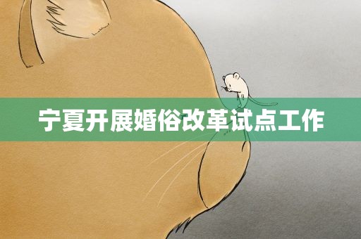 宁夏开展婚俗改革试点工作