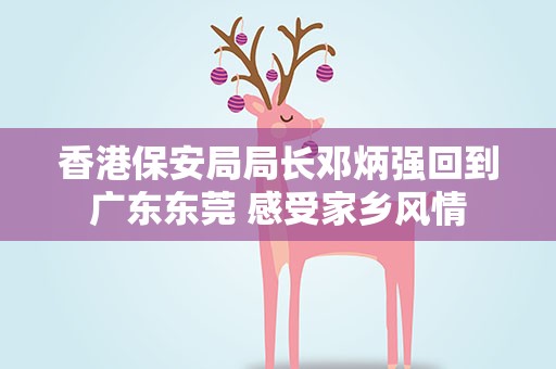 香港保安局局长邓炳强回到广东东莞 感受家乡风情