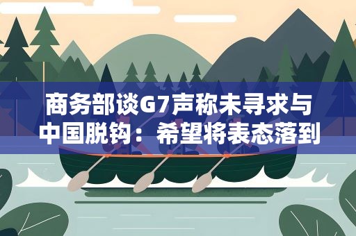 商务部谈G7声称未寻求与中国脱钩：希望将表态落到实处