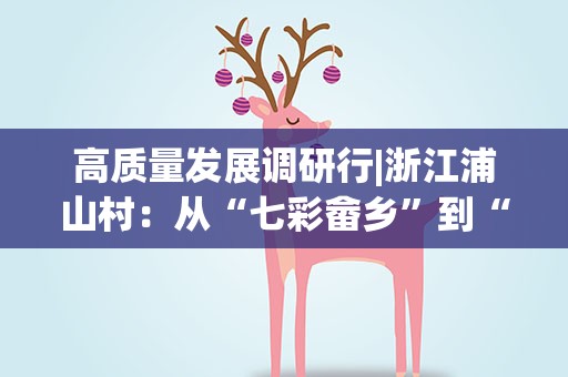 高质量发展调研行|浙江浦山村：从“七彩畲乡”到“亲子乐园” 美丽乡村带动美丽经济