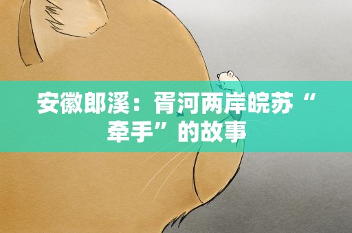 安徽郎溪：胥河两岸皖苏“牵手”的故事