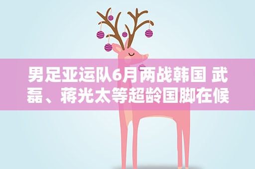 男足亚运队6月两战韩国 武磊、蒋光太等超龄国脚在候选之列