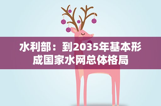 水利部：到2035年基本形成国家水网总体格局