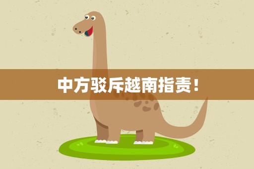 中方驳斥越南指责！