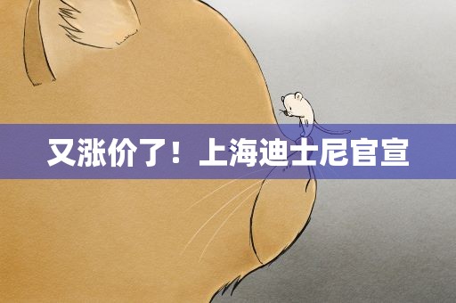 又涨价了！上海迪士尼官宣